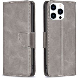 Mobigear Excellent Housse iPhone 16 Pro Etui Porte-Monnaie - Gris
