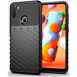 Mobigear Groove Coque Samsung Galaxy A11 Coque arrière en TPU Souple - Noir