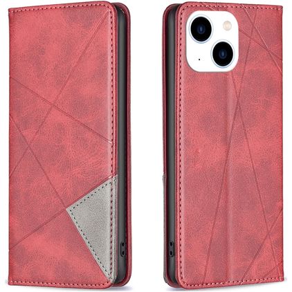 Mobigear Rhombus Slim Housse iPhone 15 Etui - Rouge