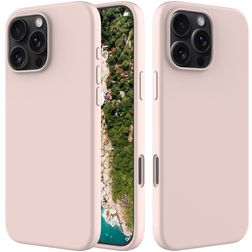 Mobigear Rubber Touch Coque iPhone 16 Pro Coque arrière en Silicone - Rose