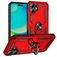 Mobigear Armor Ring iPhone 17 Plastique rigide Coque arrière Antichoc avec bague de maintien - Rouge
