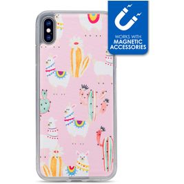 My Style Magneta Coque iPhone XS Max Coque arrière en TPU Souple - Pink Alpaca