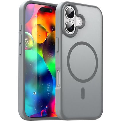 Mobigear Shockproof Coque iPhone 17 MagSafe Coque arrière Rigide - Gris