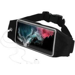 Mobiparts Comfort Fit Belt Brassard Téléphone Samsung Galaxy S22 Ultra Ceinture Coque de Sport en Neoprène - Noir