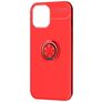 Mobigear Armor Ring Coque iPhone 12 Pro Max Coque arrière en TPU Souple Anti-Chocs avec Anneau-Support - Rouge