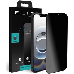 Elite iPhone 13 Verre trempé Protection d'écran Confidentialité - Compatible Coque - Noir