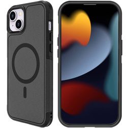 Mobigear Traveller Coque iPhone 15 MagSafe Coque arrière Rigide Anti-Chocs - Noir