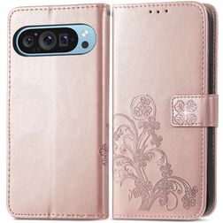 Mobigear Clover Housse Google Pixel 10 Pro Etui Porte-Monnaie - Rose doré