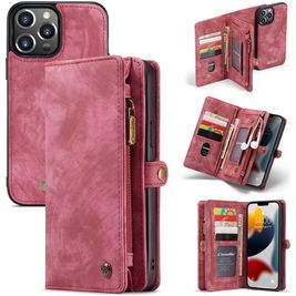 Caseme 008 Housse iPhone 13 Pro Max Etui avec Coque Détachable Porte-Monnaie - Rouge