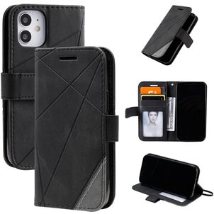 Mobigear Rhombus iPhone 12 Mini Étui Portefeuille - Noir