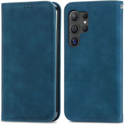 Mobigear Retro Slim Housse Samsung Galaxy S25 Ultra Etui Porte-Monnaie - Bleu