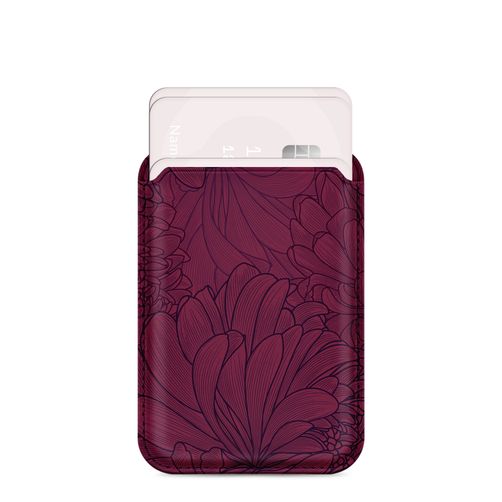 MIO - Porte Cartes en - 3 Cartes - Compatible MagSafe - Berry Blooms