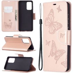 Mobigear Butterfly Samsung Galaxy A72 Étui Portefeuille - Rose doré