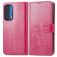 Mobigear Clover Motorola Edge (2021) Étui Portefeuille - Magenta