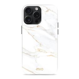 MIO iPhone 15 Pro MagSafe Plastique rigide Coque arrière - White Marble