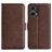 Mobigear Slim Magnet Motorola Moto G85 Étui Portefeuille - Marron