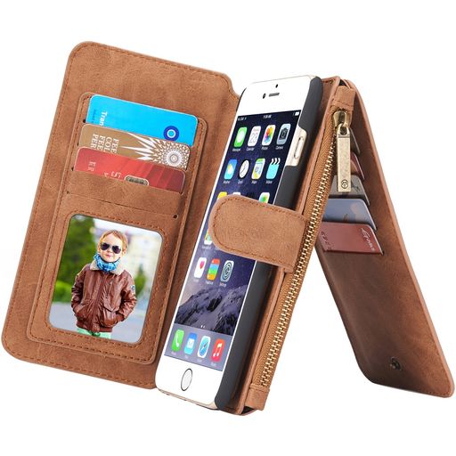Caseme 007 Housse iPhone 6s Etui avec Coque Détachable Porte-Monnaie - Marron