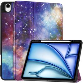 Mobigear Tri-Fold Coque iPad Air 13 Pouces (2024) Etui + Porte-crayon - Milky Way Nebula