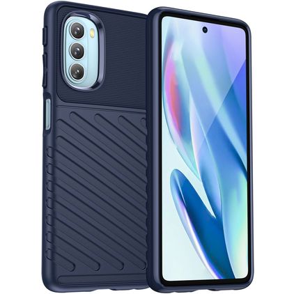Mobigear Groove Coque Motorola Moto G51 5G Coque arrière en TPU Souple - Bleu