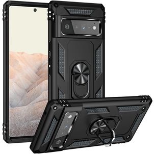 Mobigear Armor Ring Coque Google Pixel 6 Pro Coque arrière Rigide Anti-Chocs avec Anneau-Support - Noir