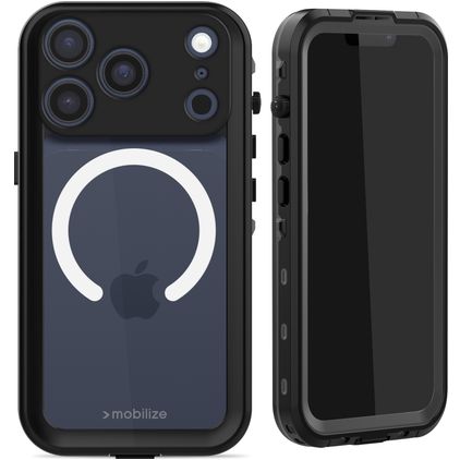 Mobilize Waterproof Coque iPhone 17 Pro MagSafe Coque arrière Imperméable Rigide - Noir