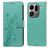 Mobigear Flowers Housse OPPO Find X9 Pro Etui Porte-Monnaie - Vert