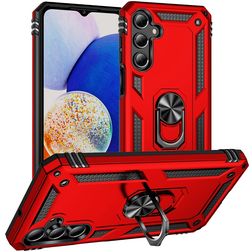 Mobigear Armor ring Samsung Galaxy A16 Plastique rigide Coque arrière Antichoc avec bague de maintien - Rouge