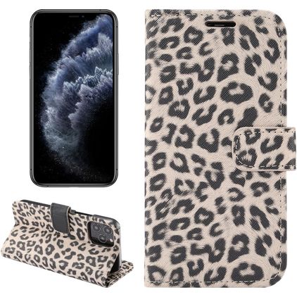 Mobigear Leopard Housse iPhone 13 Etui Porte-Monnaie - Marron