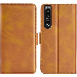 Mobigear Slim Magnet Housse Sony Xperia 1 IV Etui Porte-Monnaie - Cognac