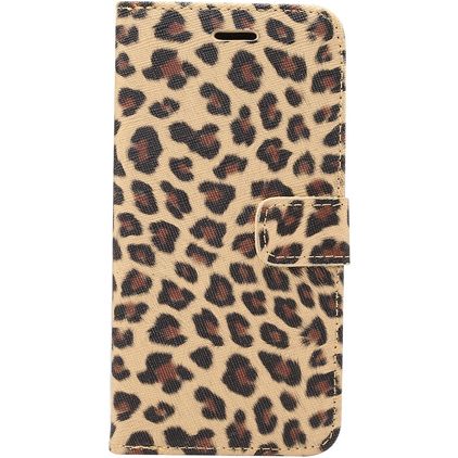 Mobigear Leopard iPhone XR Étui Portefeuille - Marron