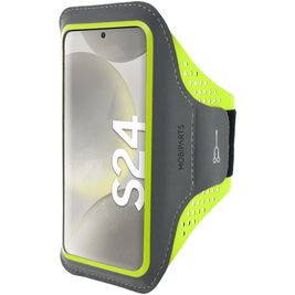 Mobiparts Comfort Fit Brassard Téléphone Samsung Galaxy S24 Brassard Coque de Sport en Neoprène - Neon Green