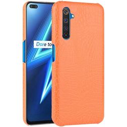 Mobigear Croco Coque Realme X50 Pro Coque arrière Rigide - Orange