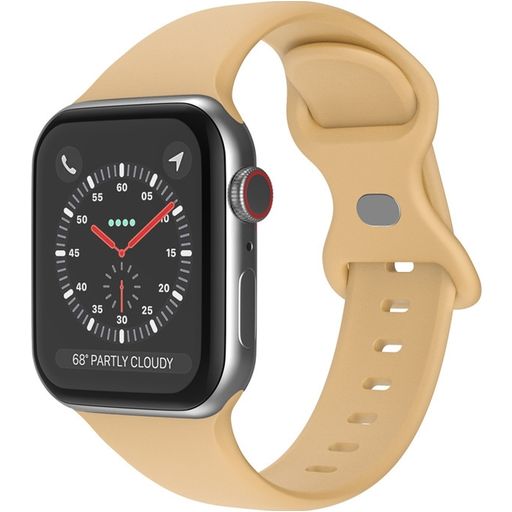 Mobigear Sport Dual Bracelet Silicone Apple Watch Fermeture à clou et passant - 42/41/40/38 mm - Beige