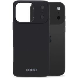 Mobilize Rubber Gelly Coque iPhone 17 Pro Max Coque arrière en TPU Souple - Noir