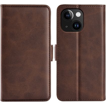 Mobigear Slim Magnet Housse iPhone 15 Etui Porte-Monnaie - Marron