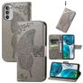 Mobigear Butterfly Housse Motorola Moto G52 Etui Porte-Monnaie - Gris