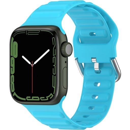 Mobigear Bumpy Bracelet Silicone Apple Watch Fermeture boucle ardillon - 49/46/45/44 mm - Bleu