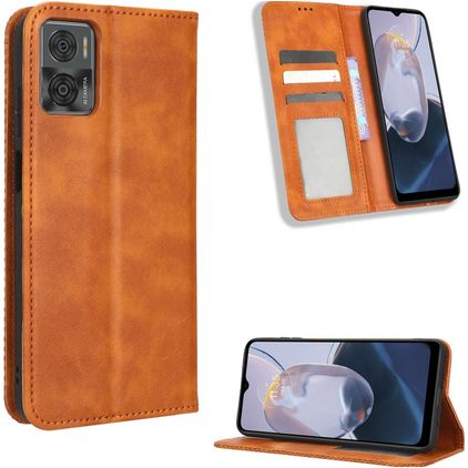Mobigear Sensation Housse Motorola Moto E22i Etui Porte-Monnaie - Marron