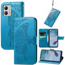 Mobigear Butterfly Housse Motorola Moto E13 Etui Porte-Monnaie - Bleu