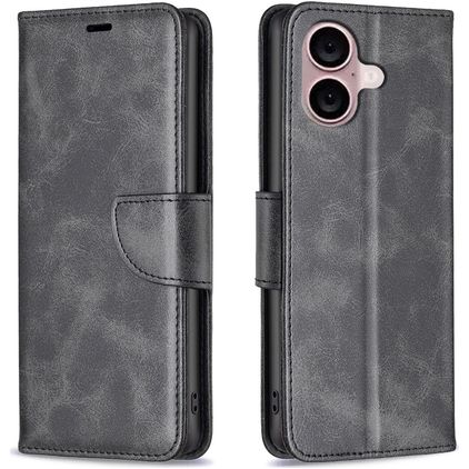 Mobigear Excellent iPhone 16 Étui Portefeuille - Noir