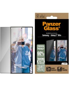 PanzerGlass Ultra-Wide Fit Privacy Samsung Galaxy S25 Ultra Verre trempé Protection d'écran Confidentialité - Compatible Coque - Noir