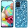 Mobigear Glitter Coque Samsung Galaxy A73 Coque arrière Rigide - Bleu