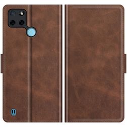 Mobigear Slim Magnet Housse Realme C21Y Etui Porte-Monnaie - Marron