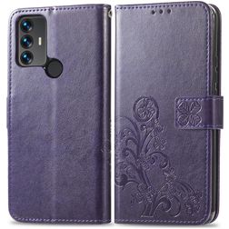 Mobigear Clover Housse TCL 30 SE Etui Porte-Monnaie - Violet