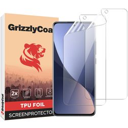 GrizzlyCoat Xiaomi 12 Hydrogel TPU Protection d'écran - Compatible Coque + Cadre d'installation (Lot de 2)