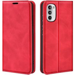 Mobigear Retro Slim Housse Motorola Moto G82 Etui Porte-Monnaie - Rouge
