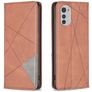 Mobigear Rhombus Slim Housse Motorola Moto E32 Etui - Marron