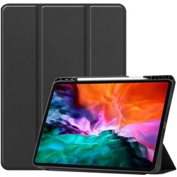 Mobigear Tri-Fold Gel Coque iPad Pro 12.9 Pouces (2022) Etui en TPU,Similicuir + Porte-crayon - Noir