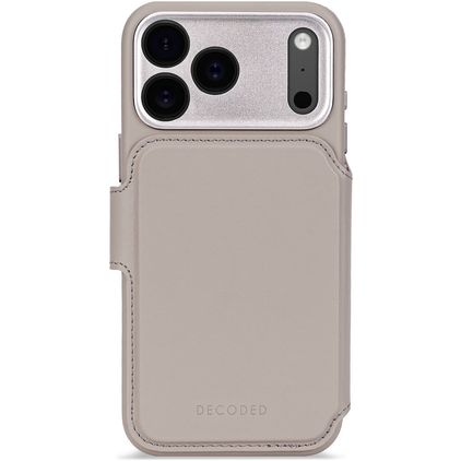 Decoded Detachable Wallet Housse iPhone 17 Pro Max MagSafe Etui avec Coque Détachable en Cuir Véritable Porte-Monnaie - Solid Clay