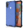 Mobigear Honeycomb Coque Samsung Galaxy A11 Coque arrière Rigide Anti-Chocs - Bleu